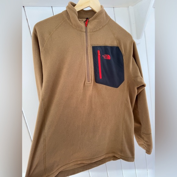 Men’s The North Face Light Brown Fleece Quarter Zip - Picture 5 of 5